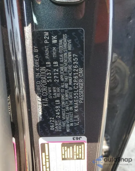 2023 Kia Stinger Gt2 z USA, uszkodzony, nr VIN KNAE55LC2P6126357